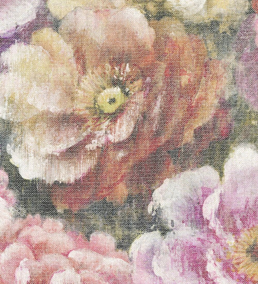 Vintage floral contract upholstery fabric close-up